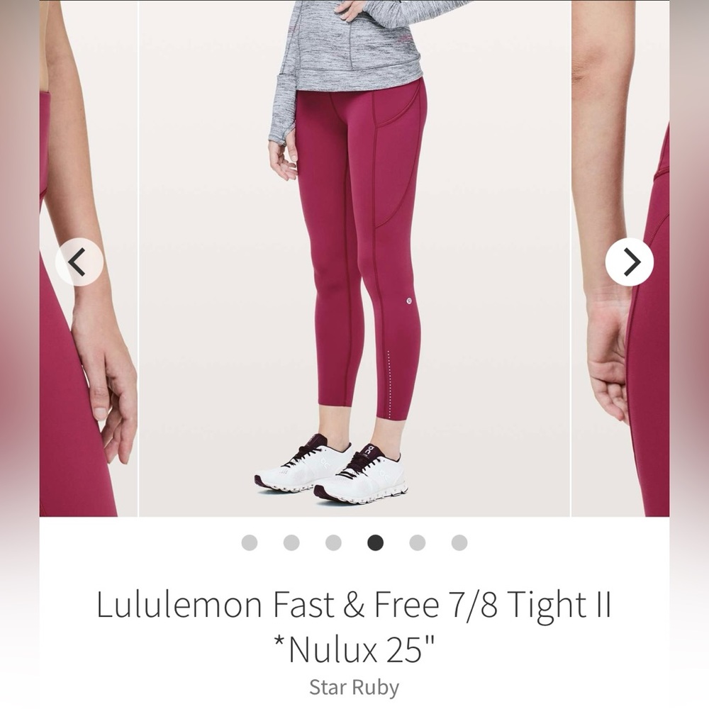 LULULEMON FAST & FREE 7/8 TIGHT